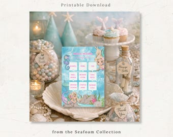 Seafoam zeemeermin speurtocht afdrukbaar • Under the Sea-partygame (digitale download)