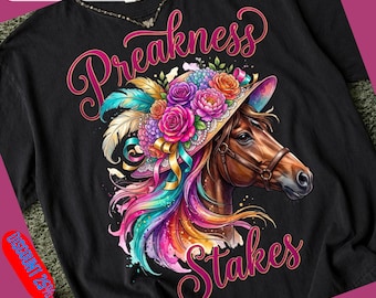 Preakness Stakes Retro Horse Racing SVG, PNG, lustige Pferderennen-Outfits, perfektes Design, Flachrennen Sprungrennen Trabrennen, Pferdehof