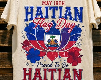 Glücklicher Haiti-Flaggen-Tag Stolze Haiti-Flagge PNG, SVG, Haiti feiert haitianischen Unabhängigkeitstag, liebt Haiti perfekt, Hülse, Frauen Männer Kind
