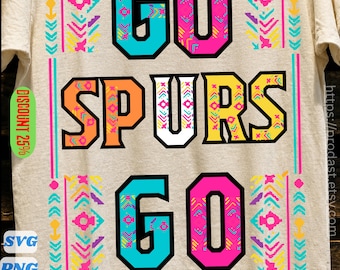 Go Spurs Go PNG SVG, Spieltag Shirt, San Antonio Spurs Basketball Shirt Design, NBA Basketball Design, Spurs Playoff Shirt, Wembanyama Spurs
