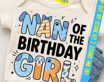 Nana von The Birthday Girl Party Blauer Hundeliebhaber Passende PNG SVG, Hundebesitzer anti soziales Shirt