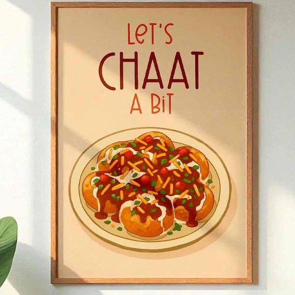 Indisches Chaat Poster - Food Pun - Küchenkunst (Digitaler Download)