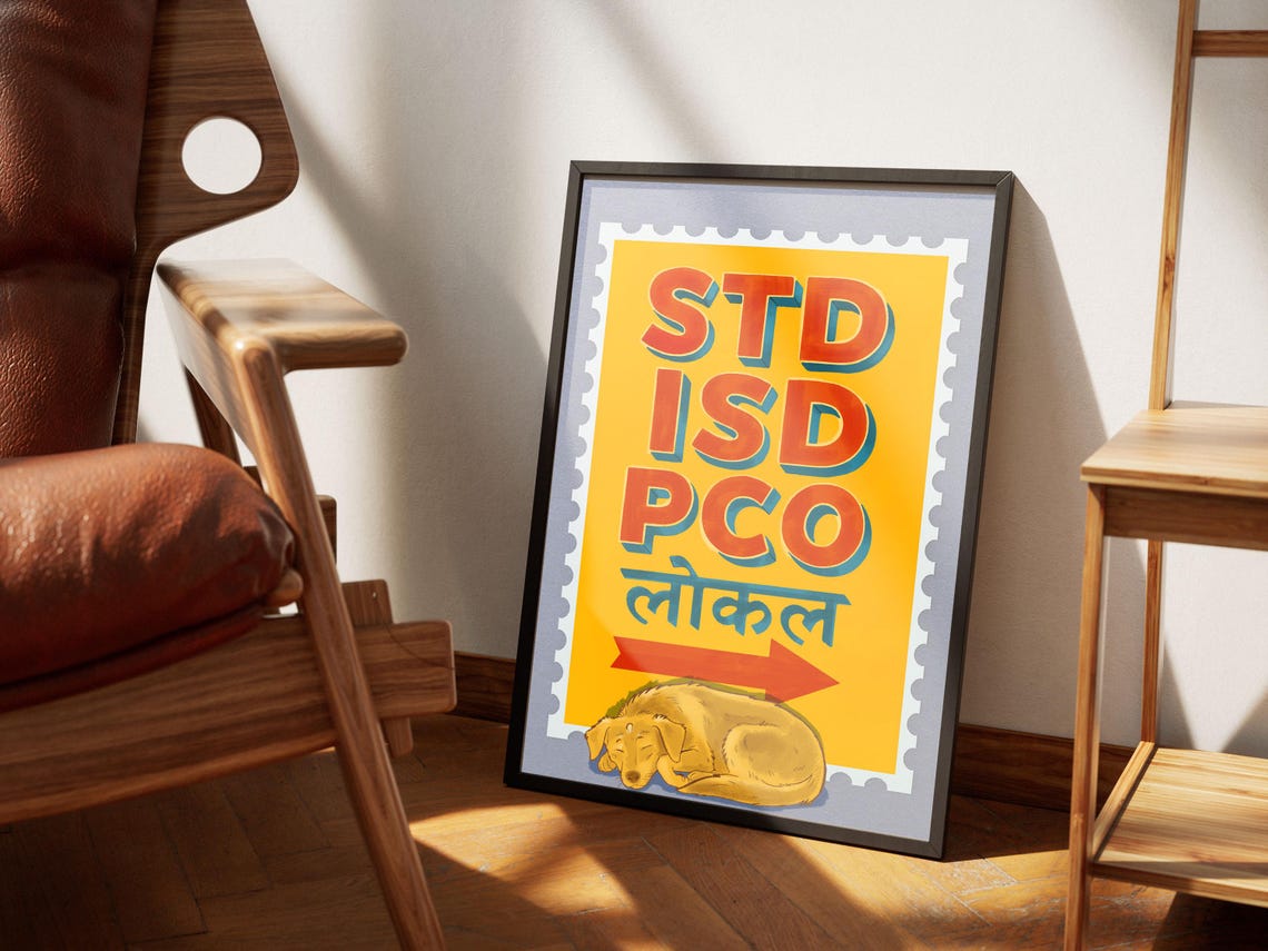 Indian STD ISD Sign Art Print: Nostalgic Retro Decor (digital Download ...