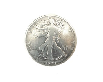 1920 Walking Liberty Silver Half Dollar Lady Liberty on Obverse & Eagle on Reverse - Genuine USA Currency Coin – VG to Fine Condition