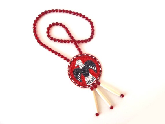 Native American Beaded Rosette Eagle Vintage Coll… - image 1