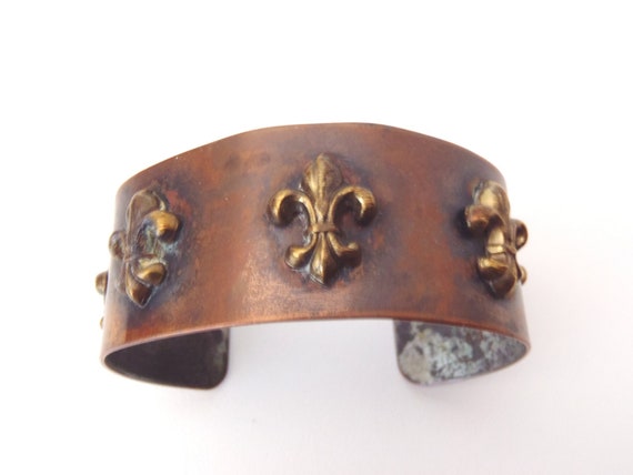 Copper & Brass Cuff Bracelet Vintage Handmade by … - image 3