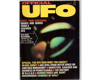 OFFICIAL UFO MAGAZINE April 1976 Original Vintage Edition Sauceriana / Forteana / Ufology News Stand Flying Saucer Mag From Yesteryear