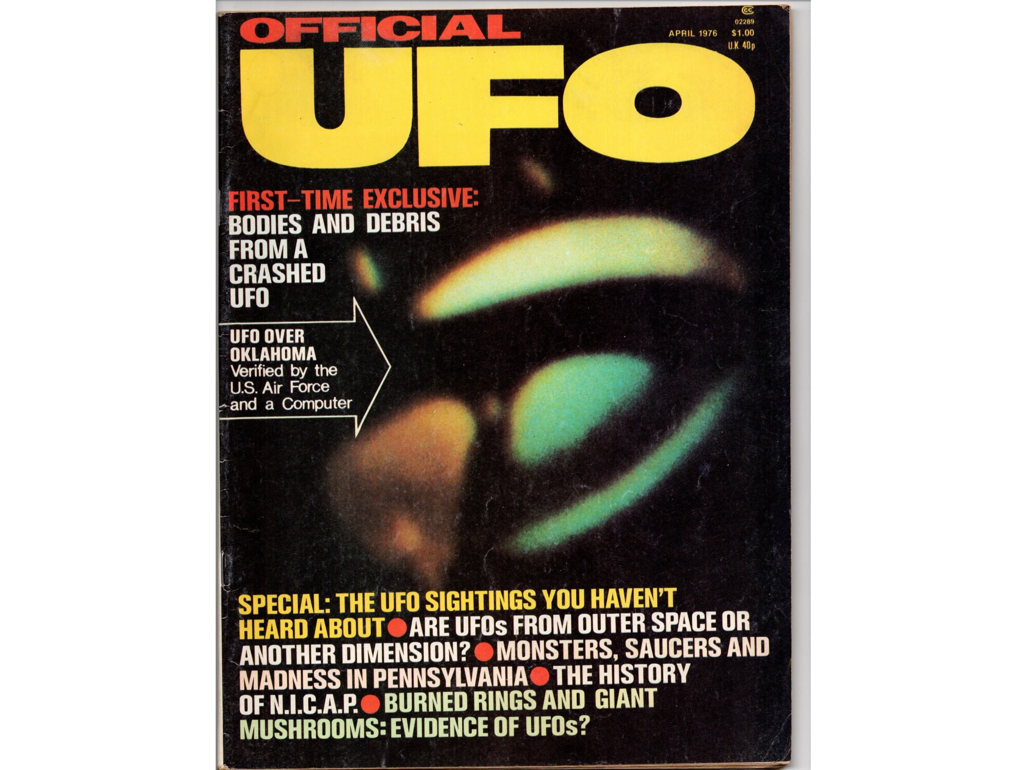 OFFICIAL UFO MAGAZINE April 1976 Original Vintage Edition