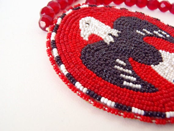 Native American Beaded Rosette Eagle Vintage Coll… - image 3
