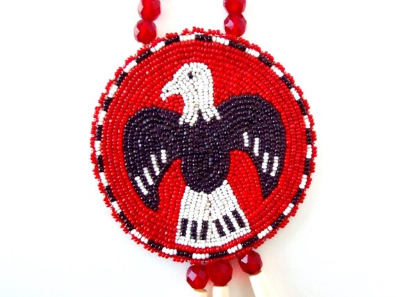 Native American Beaded Rosette Eagle Vintage Coll… - image 2