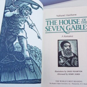 The House of the Seven Gables by Nathaniel Hawthorne - Reprinted Illustrated Edition Readers Digest Vintage Book 1985 Hardcover