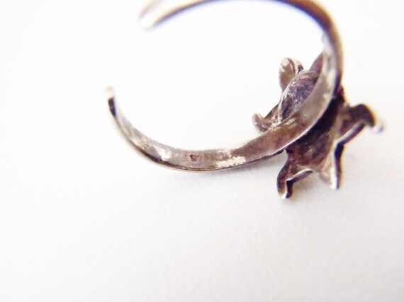 Sterling Silver Turtle Ring Adjustable Open Shank… - image 10