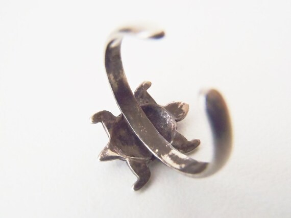 Sterling Silver Turtle Ring Adjustable Open Shank… - image 3