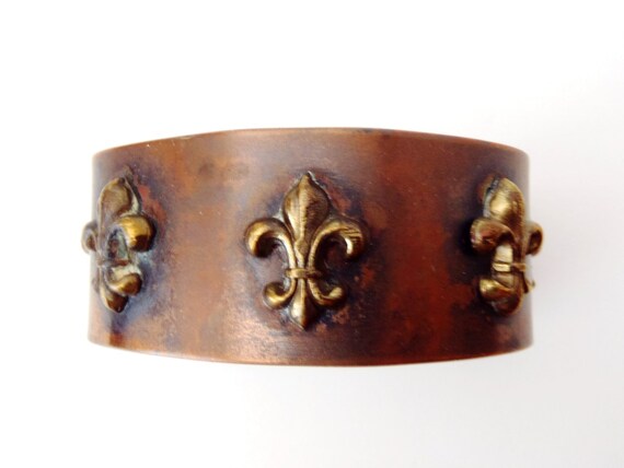 Copper & Brass Cuff Bracelet Vintage Handmade by … - image 4