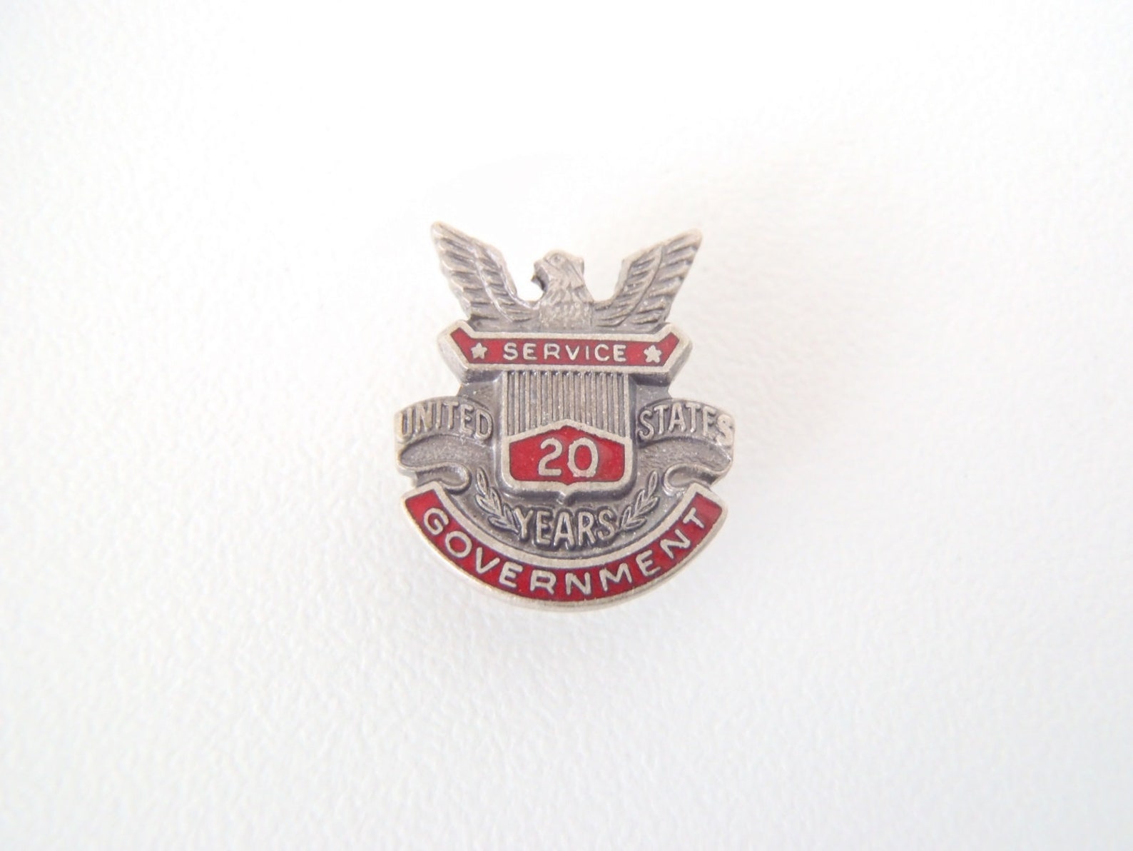 Vintage U.S. Government 20 Years Service Lapel Pin Sterling Etsy