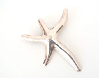 Classic Taxco Modernist Star Form Brooch/Pendant Solid Sterling 925 Handmade Silver Jewelry Mexico Vintage 1980s TA-97 Iconic Taxco Silver