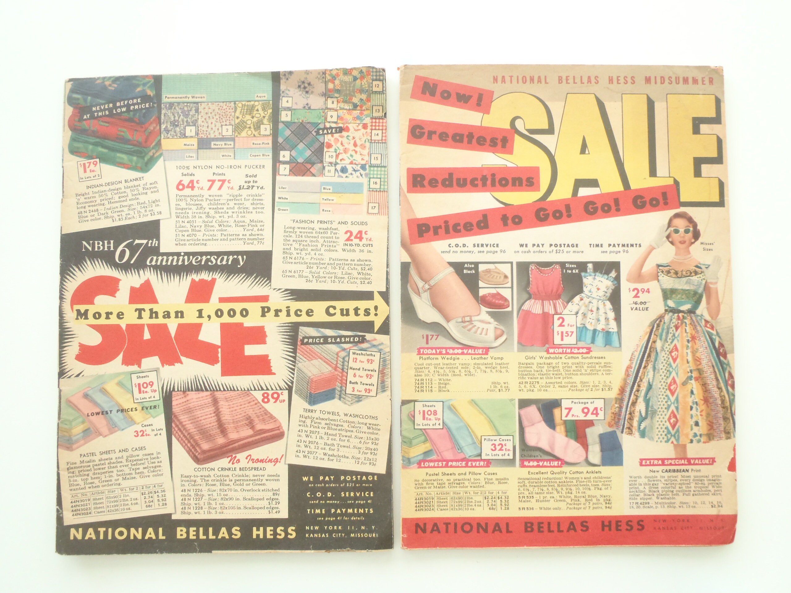 NATIONAL BELLAS HESS Catalogs 2 Booklet 1955 Mail Order Clothing