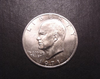 1971-S Eisenhower Silver Dollar Silver Clad - Genuine United States of America Currency Coin in Very Fine Condition Collectible Money