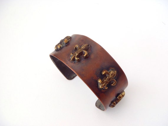 Copper & Brass Cuff Bracelet Vintage Handmade by … - image 7