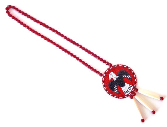 Native American Beaded Rosette Eagle Vintage Coll… - image 4