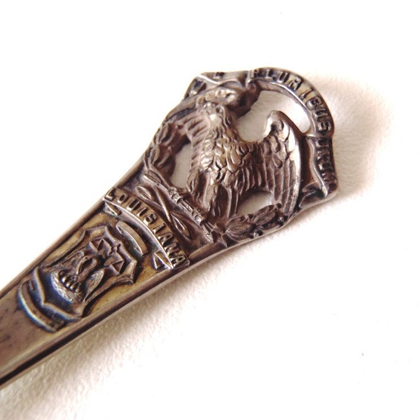 Vintage Louisiana Sterling Silver Souvenir Spoon Weidlich Sterling Spoon Co Owl W Mark Trademark Weidlich Bros Mfg Co 1920s