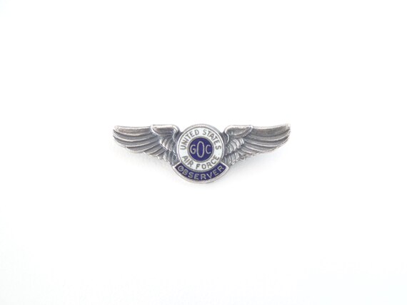 Vintage 1940's WWII Aircraft Warning Serivice Volunteer Observer Button ...