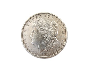 1921 Morgan Liberty Head Silver Dollar - Genuine United States of America Currency Coin in Fine to Very Fine Condition Collectible Money