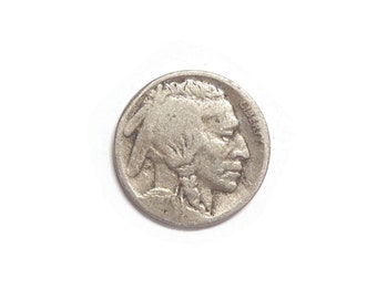 1917-S Buffalo Nickel - Native American Chief on Obverse, Bison on Reverse - Genuine USA Currency Coin - Good Condition Collectible Money