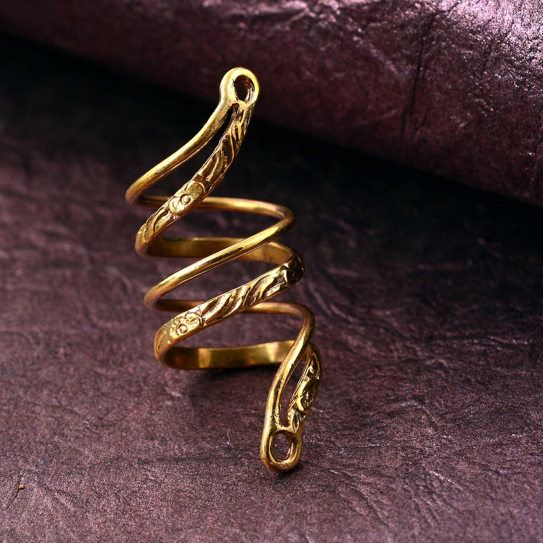 Therapy Rings Gold Spiral Acupressure Ring, Adjustable Finger Massage Ring, Stress ...