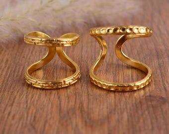 Adjustable Arthritis Support Ring, Gold Plated Joint Protection Splint, Pain Relief Finger Stabilizer, Handmade Therapy Ring for Comfort