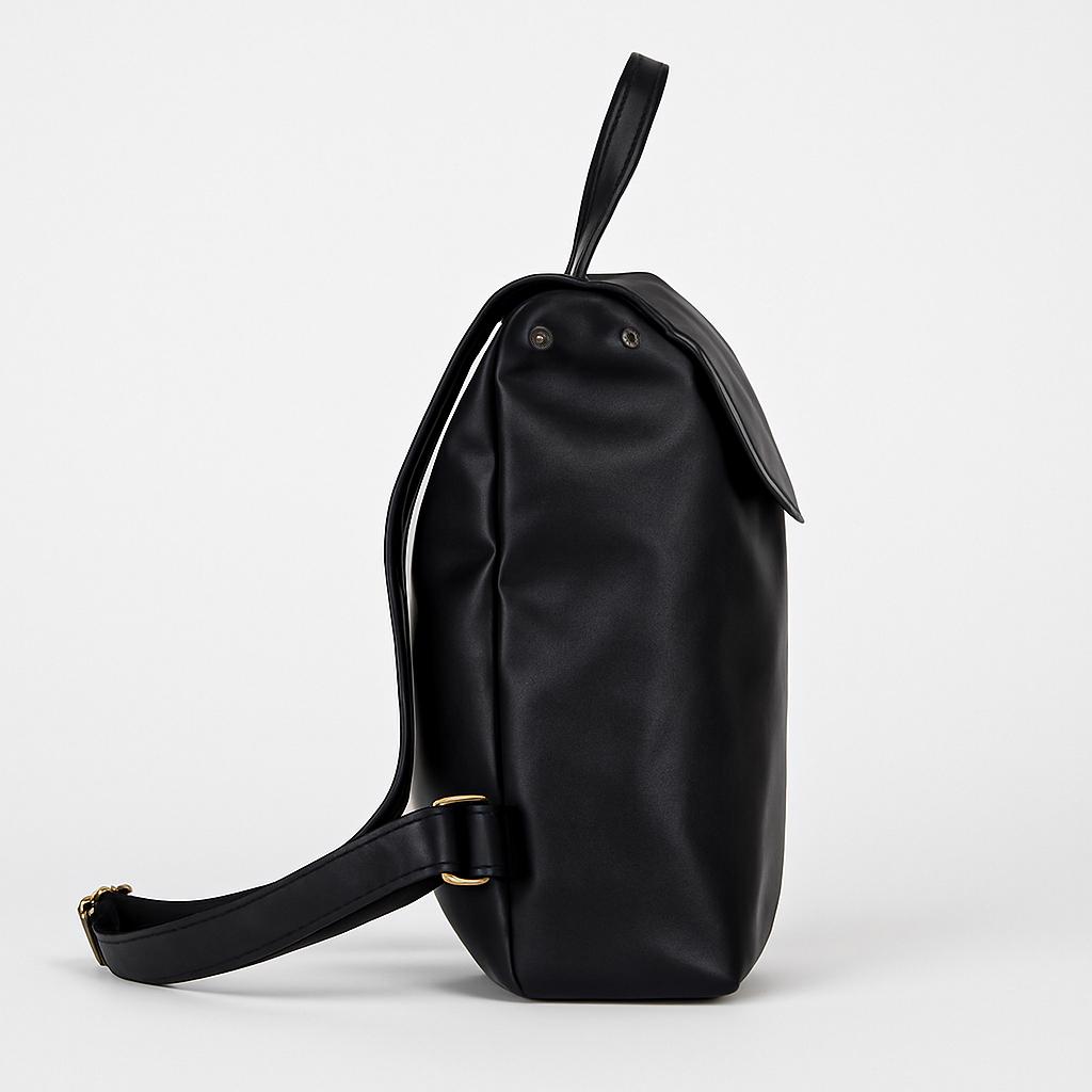 Unical Fereze Black Leather Backpack - Minimal Everyday Bag Minimalist Black Leather Backpack – Sleek Everyday Carry - Etsy main image 3