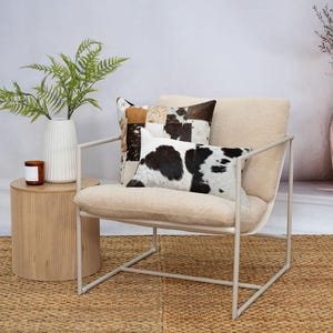 Luxury Black & White Cowhide Cushion – Rectangle Pillow Cover (Handcrafted) image 12