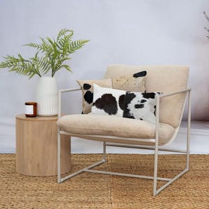 Luxury Black & White Cowhide Cushion – Rectangle Pillow Cover (Handcrafted) image 14