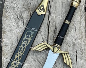 Custom Handmade Stainless Steel Master Sword – Zelda-Inspired Blade with Scabbard | Gift for Him, Dad,