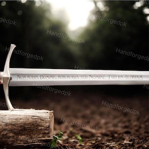 Faithkeeper - Espada de los Caballeros Templarios hecha a mano con vaina / Réplica medieval de espada coleccionable imagen 3