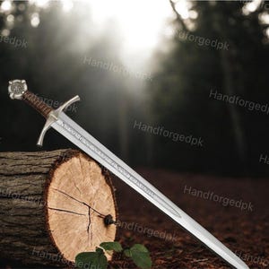 Faithkeeper - Espada de los Caballeros Templarios hecha a mano con vaina / Réplica medieval de espada coleccionable imagen 4
