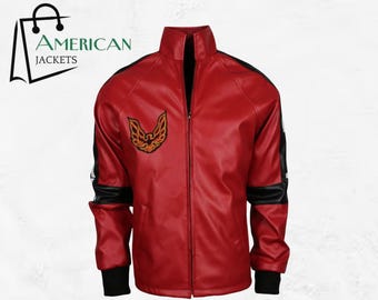Limited Edition Smokey and the Bandit Jacket – Red Leather Men’s Retro Motorcycle Biker Style Movie Costume Outfit