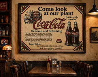 Vintage Coca-Cola Mosaik Kunstwerk - Historisches Montreal (1915)