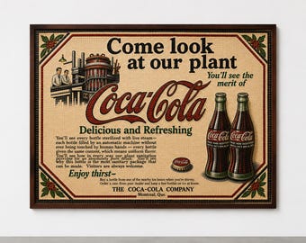Vintage Coca-Cola Mosaik Kunstwerk - Historisches Montreal Werbeplakat (1915)