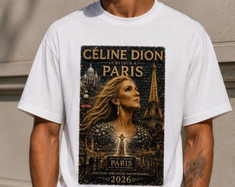 Céline Dion Le Retour à Paris 2026 T-Shirt Premium Micro Mosaïque 3D