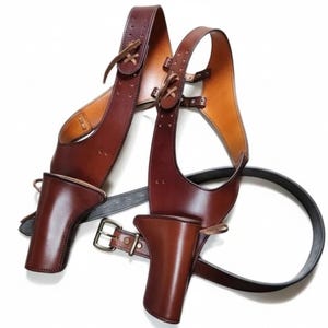 Schulterhalfter Double Side Western Patrone Aus Reinem Leder Dual Rechte und Linke Gun Saas Bild 8