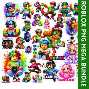 Roblox Boy PNG Bundle: Gaming Clipart for Cricut (PDF, PNG Files)