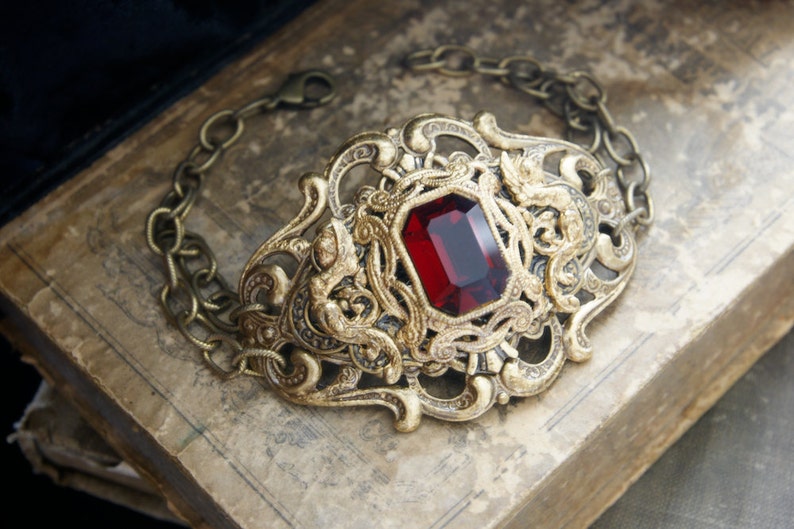 Filigree Bracelet Gold Filigree Cuff Bracelet Gothic Victorian Etsy