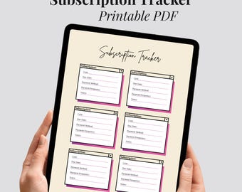 Subscription Tracker | Bill Payment Organizer | Budget Planner (Printable PDF)