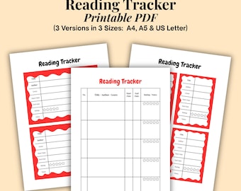 Reading Tracker Printable PDF | Book Log | Track Books Read | Planner, Journal Page