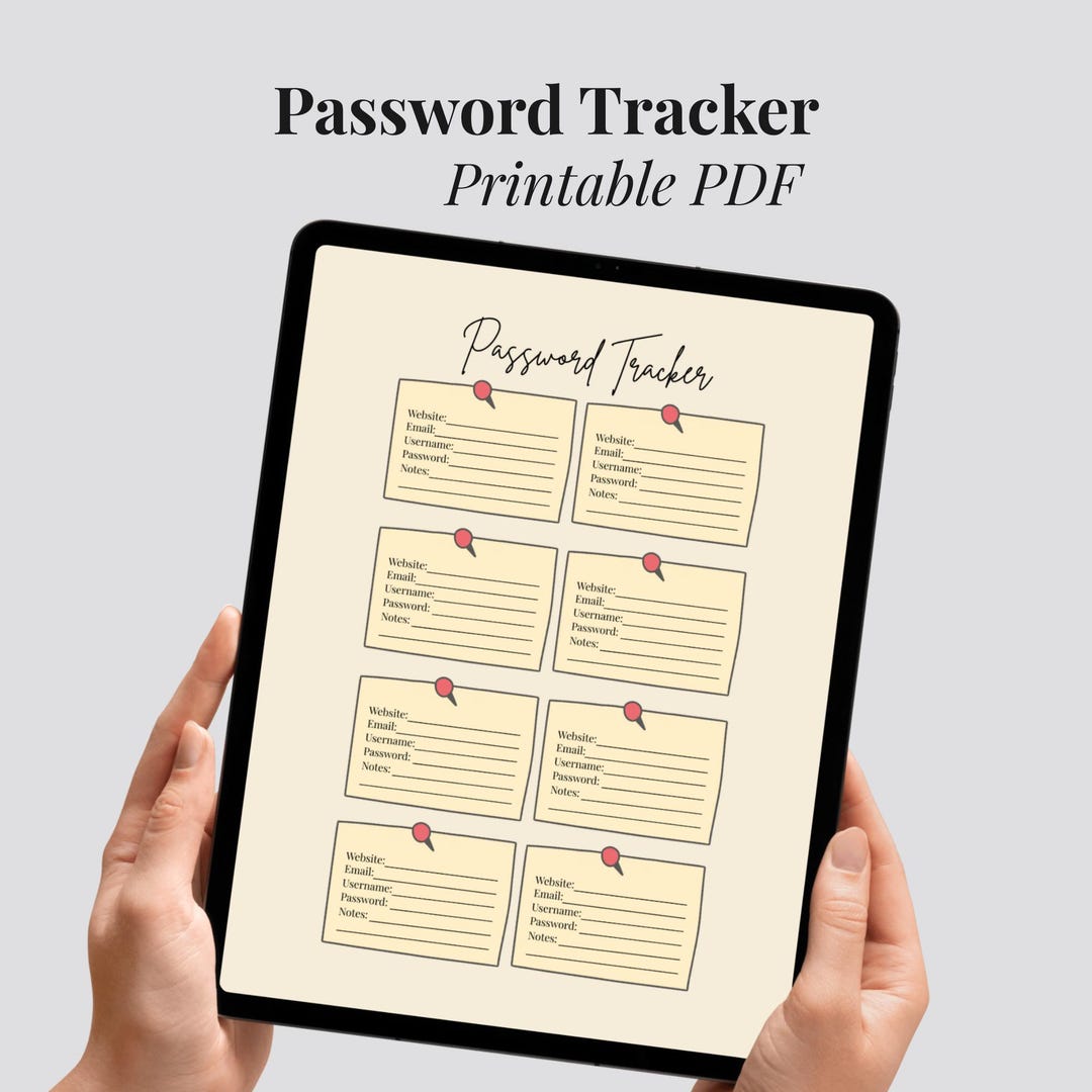 Password Tracker Printable PDF: Website Login Organizer - Etsy