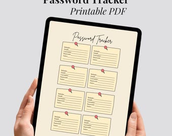 Password Tracker Printable PDF: Website Login Organizer