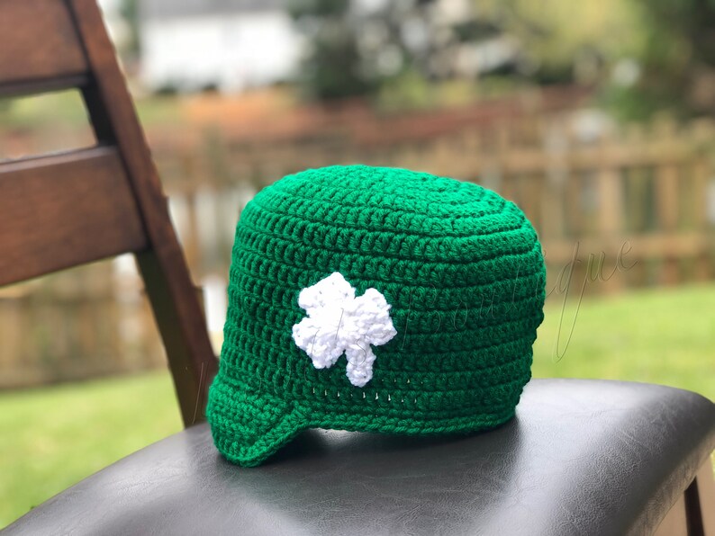 Shamrock Hat, Crochet Shamrock Hat, St. Patrick's Day Hat, Holiday Hat, Winter Hat, Warm Hat, image 5