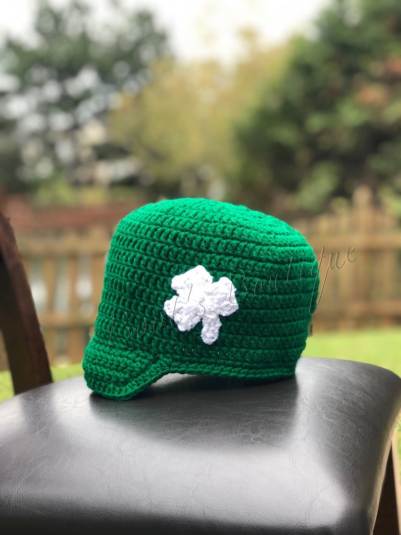 Shamrock Hat, Crochet Shamrock Hat, St. Patrick's Day Hat, Holiday Hat, Winter Hat, Warm Hat, image 4