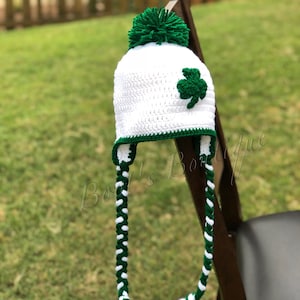 Shamrock Hat, Crochet Shamrock Hat, St. Patrick's Day Hat, Holiday Hat, Winter Hat, Warm Hat, image 1